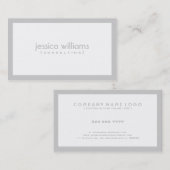 Moderne, eenvoudige wit en lichte grijs visitekaartje (Voorkant / Achterkant)