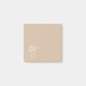 Moderne eenvoudige witte bloem art briefpapier post-it® notes (Voorkant)