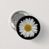 Moderne, eenvoudige witte-dagrijfster op zwart ronde button 3,2 cm (Voorkant /achterkant)