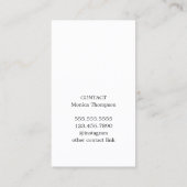 Moderne, eenvoudige witte faux Gold Hair Stylist Visitekaartje (Achterkant)