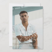 Moderne Eenvoudige Witte Foto Afstudeerfeest Kaart (Voorkant)