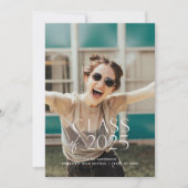 Moderne Eenvoudige Witte Foto Afstudeerfeest Kaart (Voorkant)