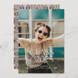 Moderne Eenvoudige Witte Foto Afstudeerfeest Kaart