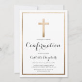 Moderne eenvoudige witte gouden grensoverschrijden kaart (Voorkant)