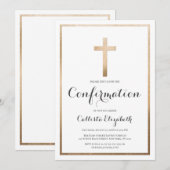 Moderne eenvoudige witte gouden grensoverschrijden kaart (Voorkant / Achterkant)