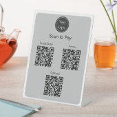 Moderne eenvoudige witte grafietscan om QR-codes t Reclamebord Met Voetstuk (Insitu)