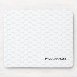 Moderne eenvoudige witte grijze monogram patroon muismat