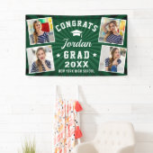 Moderne eenvoudige witte groene graduPartij 4 FOTO Spandoek (Insitu)