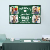 Moderne eenvoudige witte groene graduPartij 4 FOTO Spandoek (Beurs)