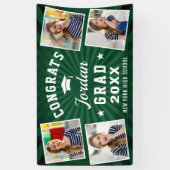 Moderne eenvoudige witte groene graduPartij 4 FOTO Spandoek (Verticaal)