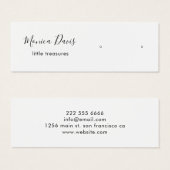 Moderne, eenvoudige, witte kaart met oormerk (Voorkant /achterkant)