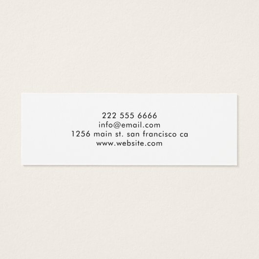 Moderne, eenvoudige, witte kaart met oormerk (Achterkant)