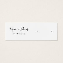 Moderne, eenvoudige, witte kaart met oormerk