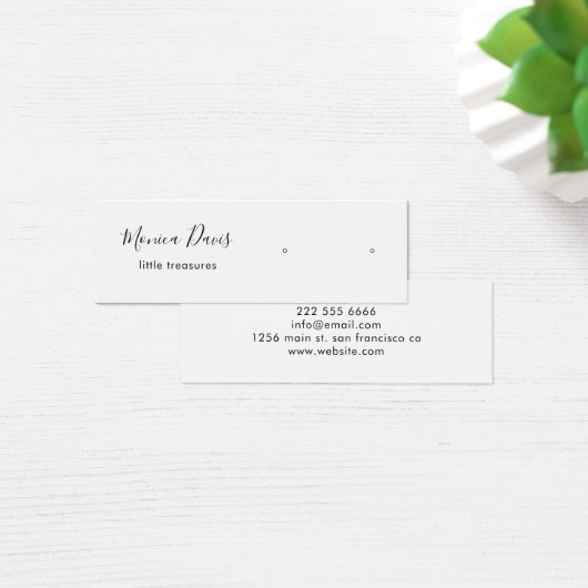 Moderne, eenvoudige, witte kaart met oormerk (Bureau)