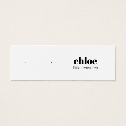 Moderne, eenvoudige, witte kaart met oormerk (Voorkant)