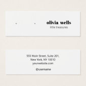 Moderne, eenvoudige, witte kaart met oormerk (Voorkant /achterkant)