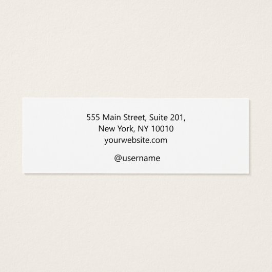 Moderne, eenvoudige, witte kaart met oormerk (Achterkant)