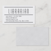Moderne eenvoudige witte librarische Visitekaartje (Voorkant / Achterkant)