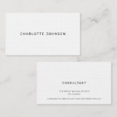 Moderne, eenvoudige witte linen minimalistische pr visitekaartje (Voorkant / Achterkant)