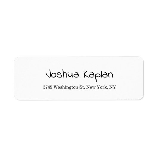 Moderne eenvoudige witte minimalistische professio etiket (Voorkant)