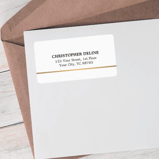 Moderne eenvoudige witte nepkopregel etiket