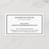 Moderne eenvoudige witte notaris lening onderteken visitekaartje (Achterkant)