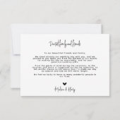 Moderne Eenvoudige Witte Overlay Tekst Foto Bruilo Bedankkaart (Achterkant)