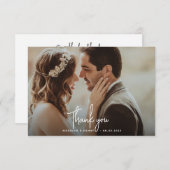 Moderne Eenvoudige Witte Overlay Tekst Foto Bruilo Bedankkaart (Voorkant / Achterkant)