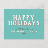 Moderne eenvoudige witte Prettige feestdagen Briefkaart (Voorkant)