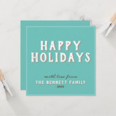 Moderne eenvoudige witte Prettige feestdagen Kaart (Voorkant / Achterkant in situ)