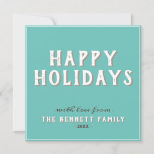 Moderne eenvoudige witte Prettige feestdagen Kaart