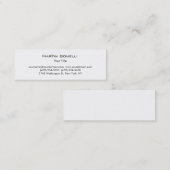 Moderne, eenvoudige, witte, professionele Visiteka Mini Visitekaartje (Voorkant / Achterkant)