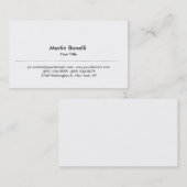 Moderne, eenvoudige, witte, professionele Visiteka Visitekaartje (Voorkant / Achterkant)