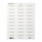 Moderne, eenvoudige, witte retournering etiket (Full Sheet)