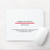 Moderne, eenvoudige, witte, rode, zwarte professio muismat (Met muis)