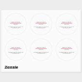Moderne, eenvoudige, witte, rode, zwarte professio ronde sticker (Vel)
