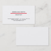 Moderne, eenvoudige, witte, rode, zwarte professio visitekaartje (Voorkant / Achterkant)