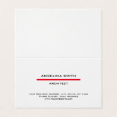 Moderne, eenvoudige, witte, rode, zwarte professio visitekaartje (Buitenkant ongevouwen)