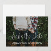 Moderne eenvoudige witte script kalligrafie bruilo save the date (Voorkant / Achterkant)