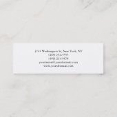 Moderne Eenvoudige Witte Skinny Make-up Artiest St Mini Visitekaartje (Achterkant)