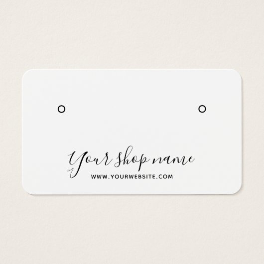 Moderne eenvoudige witte stud oorbel display kaart (Voorkant)