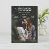 Moderne Eenvoudige Witte Tekst Donkere Foto Handfa Kaart (Staand voorkant)