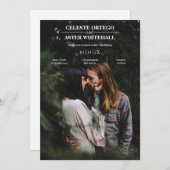 Moderne Eenvoudige Witte Tekst Donkere Foto Handfa Kaart (Voorkant / Achterkant)