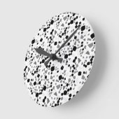 Moderne, eenvoudige witte Terrazzo Black Tegel Ronde Klok (Hoek)