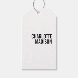Moderne Eenvoudige Witte Trendy Minimalistische Ee Cadeaulabel