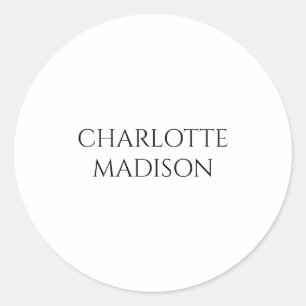 Moderne Eenvoudige Witte Trendy Minimalistische Ge Ronde Sticker