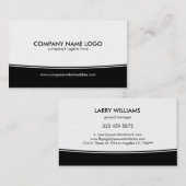 Moderne eenvoudige witte zwarte decoratieve streep visitekaartje (Voorkant / Achterkant)