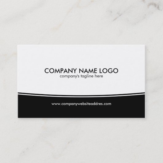 Moderne eenvoudige witte zwarte decoratieve streep visitekaartje (Voorkant)