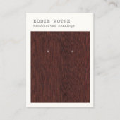 Moderne, eenvoudige Wood Earring Display Visitekaa Visitekaartje (Voorkant)