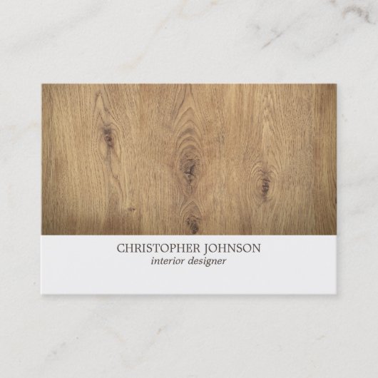 Moderne eenvoudige Wooden Light Grey Interior Desi Visitekaartje (Voorkant)